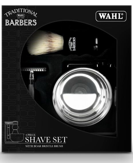 4 Piece Shave Set with Boar Bristle Brush